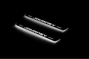 Illuminated LED Door Sill Tread Plates Dodge Journey 2009-2020 With Journey Logo Dodge Led Door Sills opdesign
