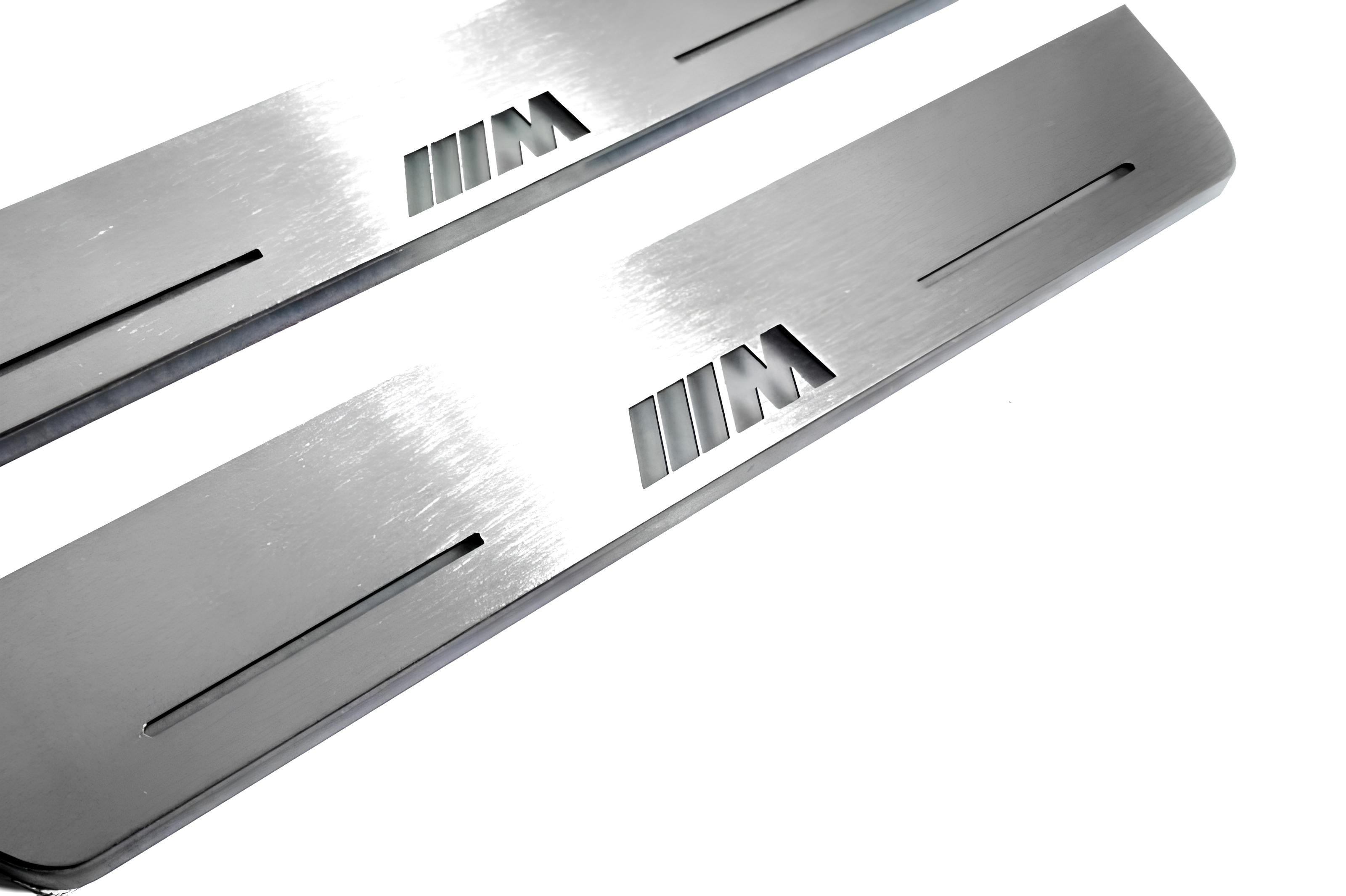 Illuminated LED Door Sill Tread Plates BMW X6 F16 2015-2019 With M Perfomance Logo BMW Led Door Sills opdesign