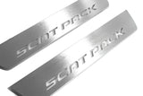 Dodge Charger LD 2023+ stainless steel LED door sill plates with Scat Pack logo