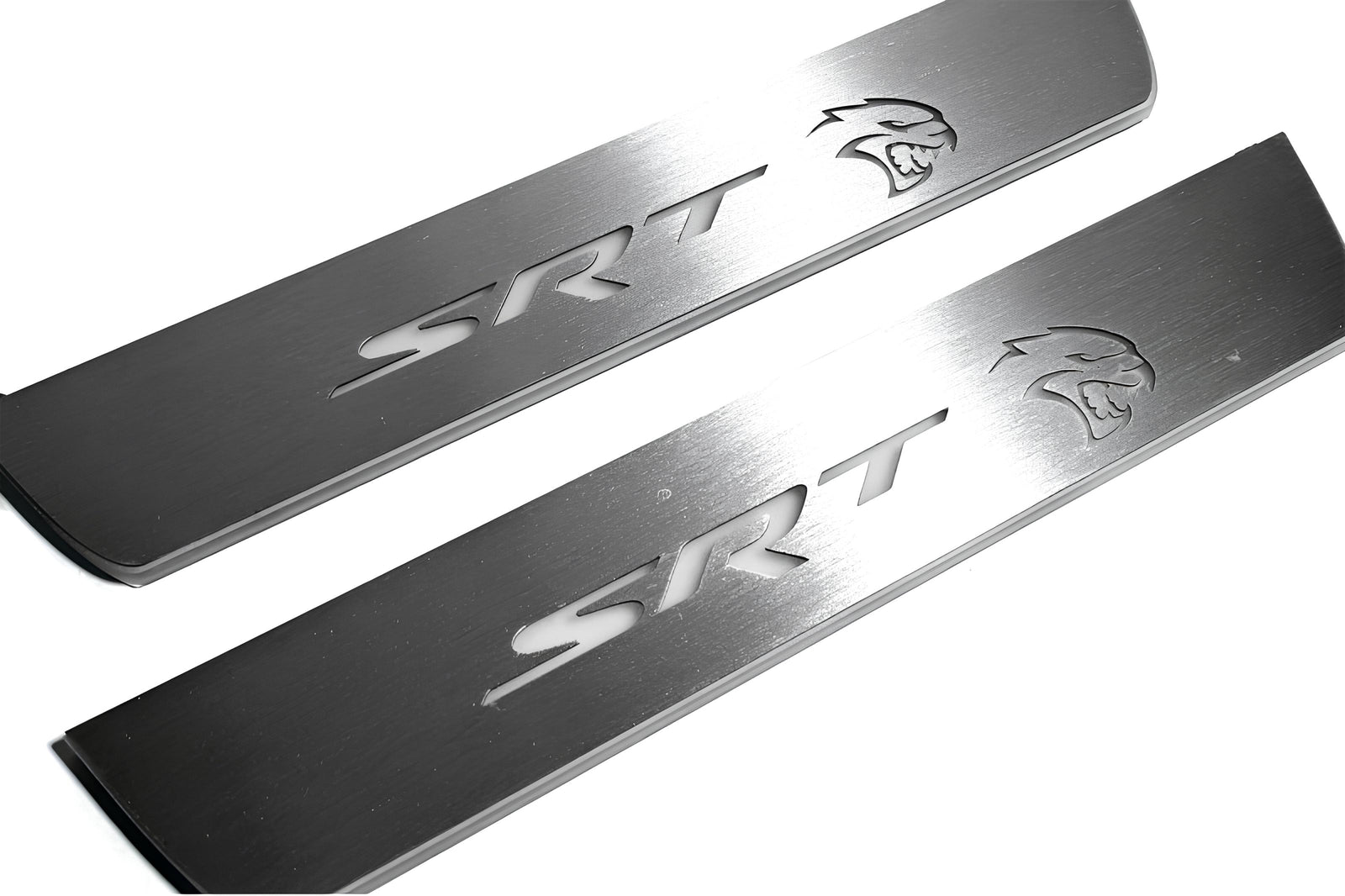 stainless steel LED door sill plates for Dodge Charger LD 2023+ with SRT Hellcat logo