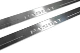 Volkswagen Passat B8 2015+ entry guards in stainless steel with Passat logo