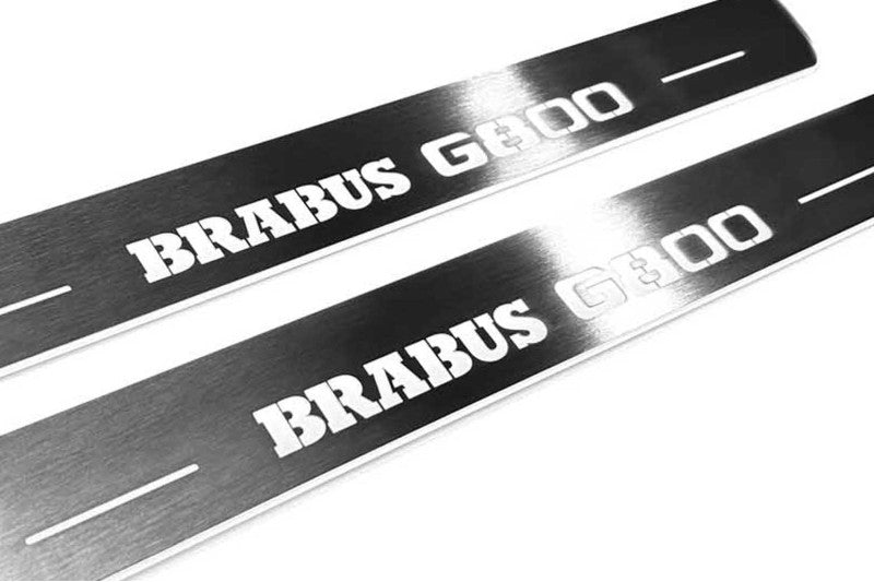 Mercedes G-Class W464 2018+ LED door sill plates with Brabus G800 logo