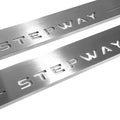 Illuminated LED Door Sill Tread Plates Renault Sandero Stepway II 2013+ With Stepway Logo Renault Led Door Sills opdesign