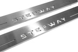 Dacia Sandero Stepway II 2013+ entry guards in stainless steel with Stepway logo