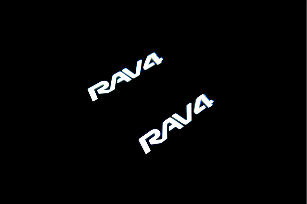 Toyota Rav4 IV XA40 2012+ entry guards in stainless steel with Rav4 logo