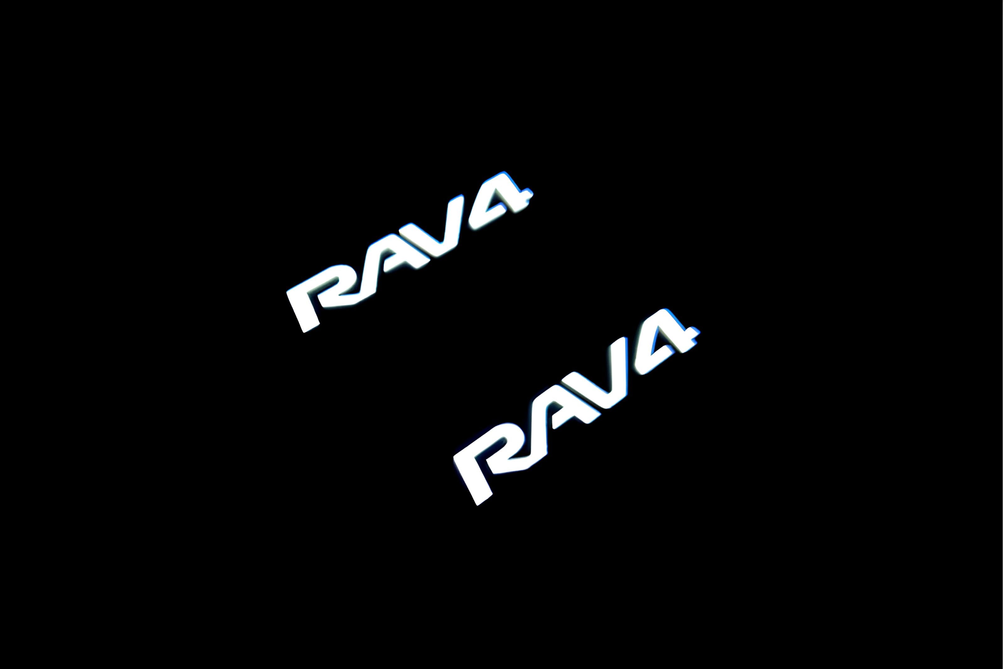 Toyota Rav4 V 2019+ Illuminated Matte Sill Plates with logo Rav4 Toyota Led Door Sills PRO opdesign