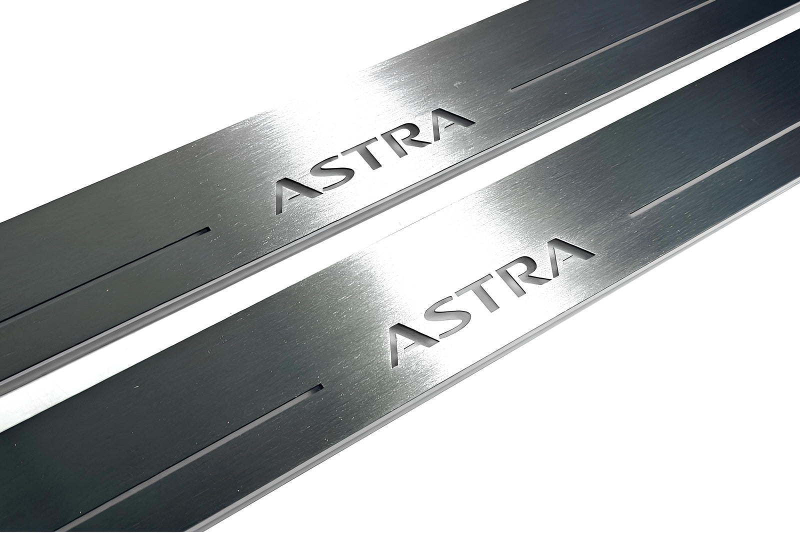 LED door sill plates for Vauxhall Astra VI 2009+ stainless steel with Astra logo
