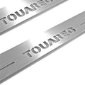 Illuminated LED Door Sill Tread Plates Volkswagen Touareg II 2010-2018 With Touareg Logo Volkswagen Led Door Sills opdesign