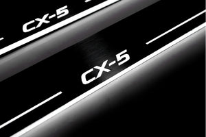 Illuminated LED Door Sill Tread Plates Mazda CX-5 II 2017+ With CX-5 Logo Mazda Led Door Sills opdesign