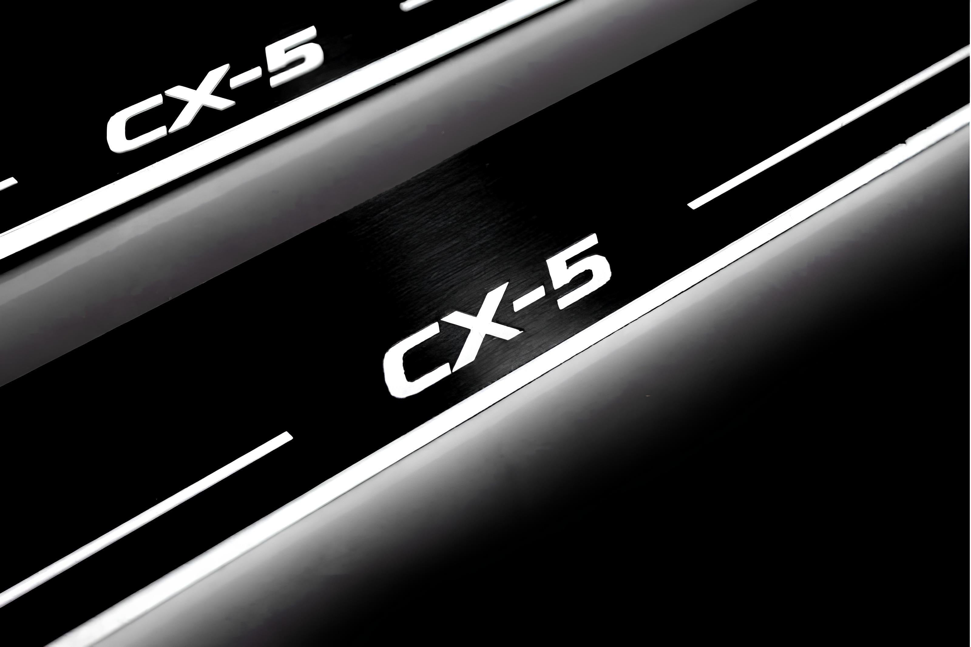 Illuminated LED Door Sill Tread Plates Mazda CX-5 II 2017+ With CX-5 Logo Mazda Led Door Sills opdesign