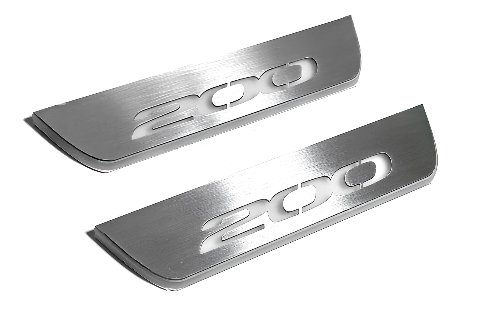 LED door sill plates Chrysler 200 II 2015+ in stainless steel with 200 logo