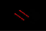 illuminated door sill protectors Mercedes GLA X156 2014+ in stainless steel with AMG logo