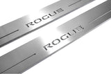 Nissan Rogue II T32 2014+ LED door sill plates stainless steel with Rogue logo