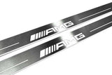 Mercedes S-Class C217 2014+ door sill plates in stainless steel with AMG logo