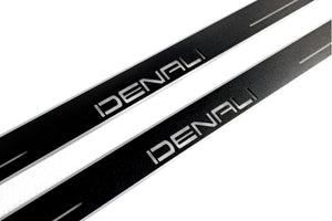 Illuminated LED Door Sill Tread Plates GMC Terrain II 2018+ With DENALI Logo GMC Led Door Sills opdesign