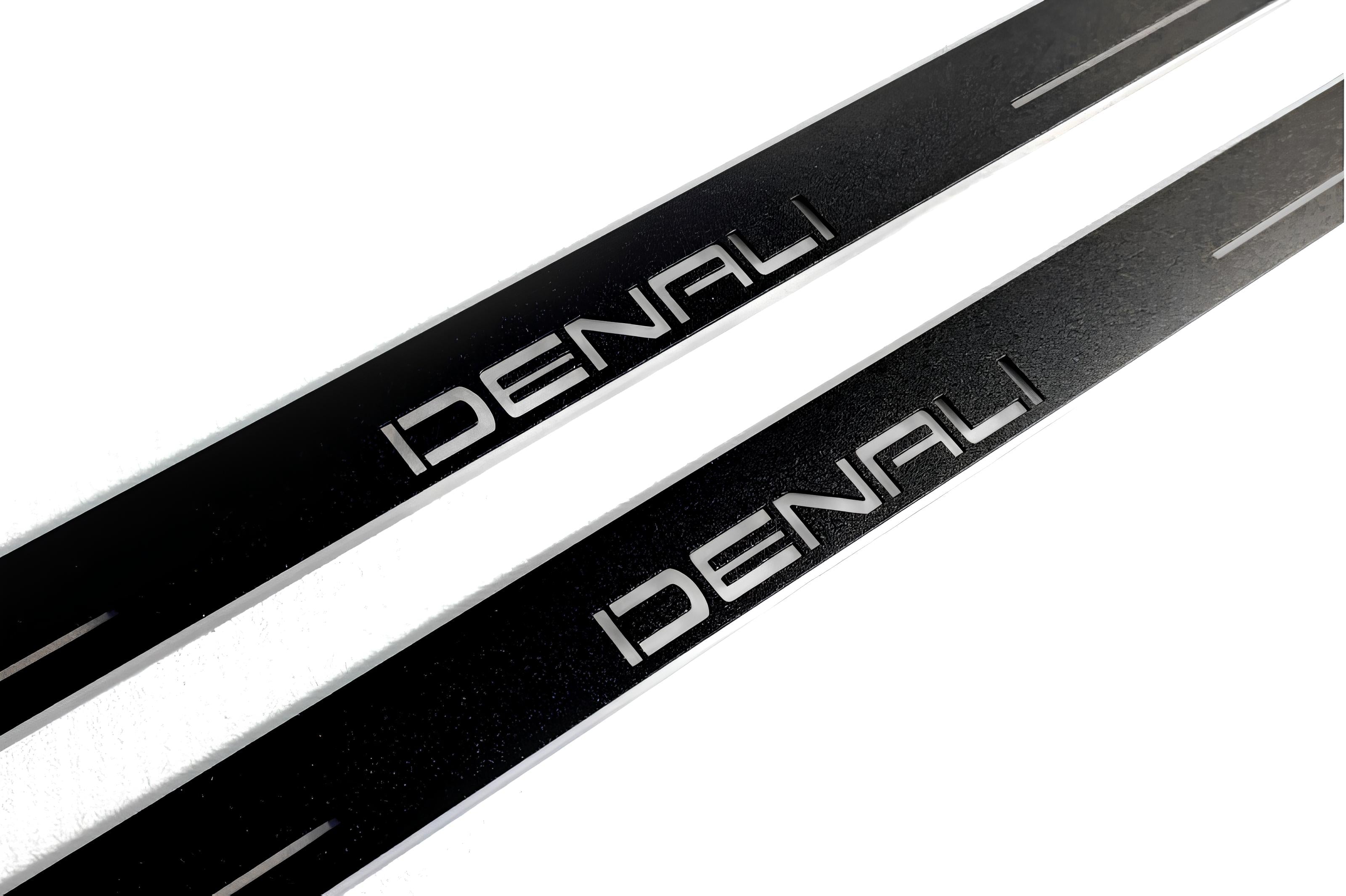 Illuminated LED Door Sill Tread Plates GMC Terrain II 2018+ With DENALI Logo GMC Led Door Sills opdesign