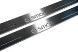 Smart Fortwo III 2014+ LED door sill plates in stainless steel with Smart logo