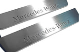Mercedes GLE II W167 2019+ entry guards in stainless steel with Mercedes-Benz logo