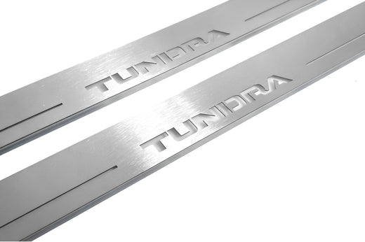 Toyota Tundra CrewMax XK50 Stainless LED Door Sills – Tundra Logo