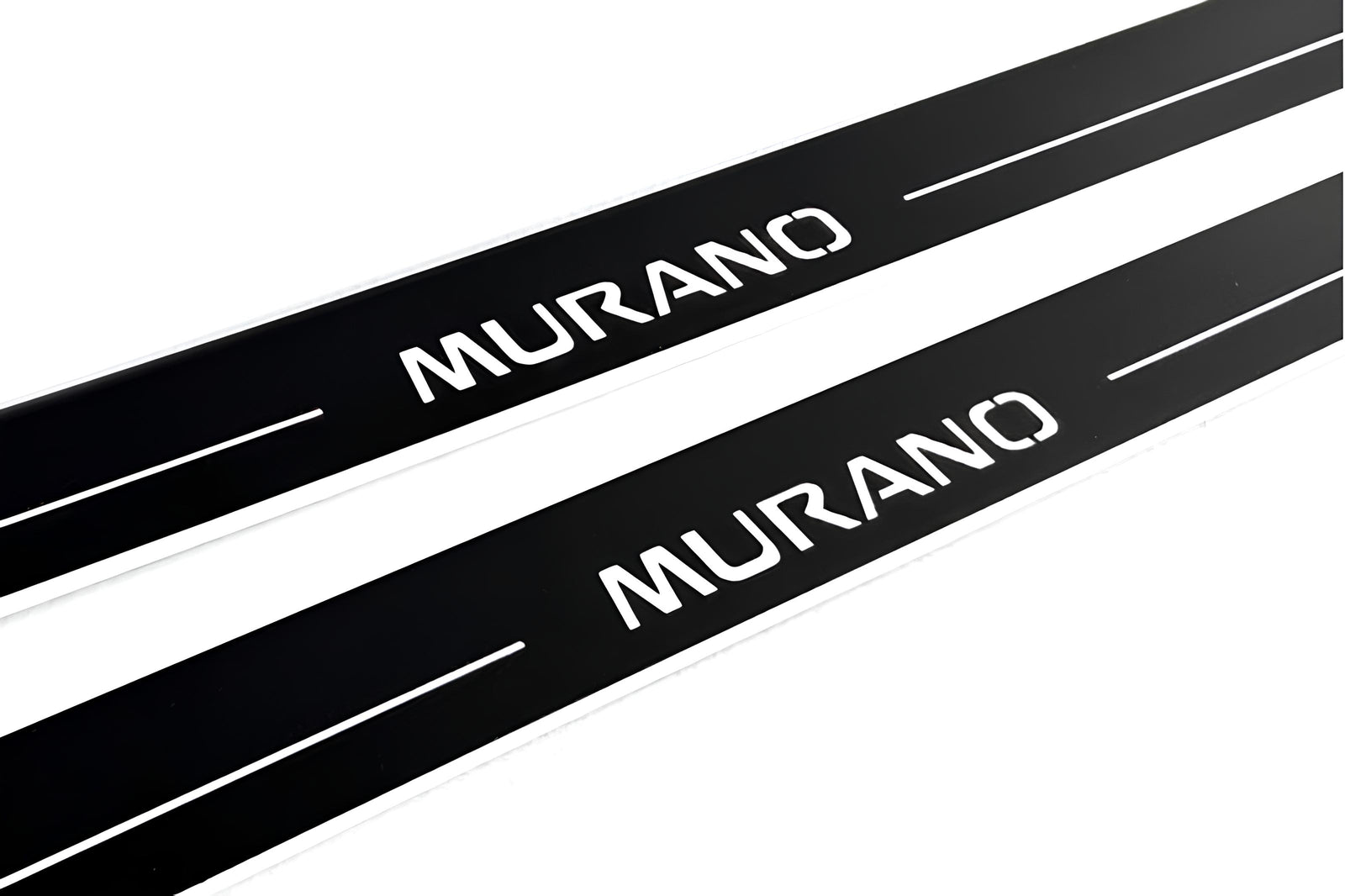 Nissan Murano II 2008+ stainless steel illuminated entry guards with Murano logo