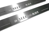 LED door sill plates Mitsubishi Lancer X 2007+ stainless steel with RalliArt logo