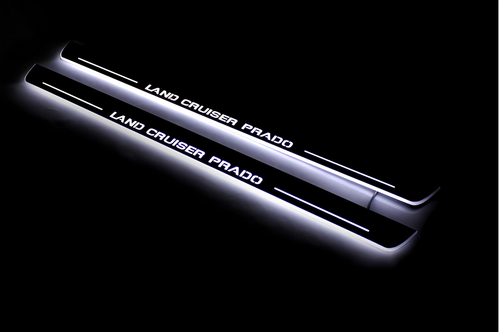Toyota Prado 120 2002+ LED door sill plates with Land Cruiser Prado logo