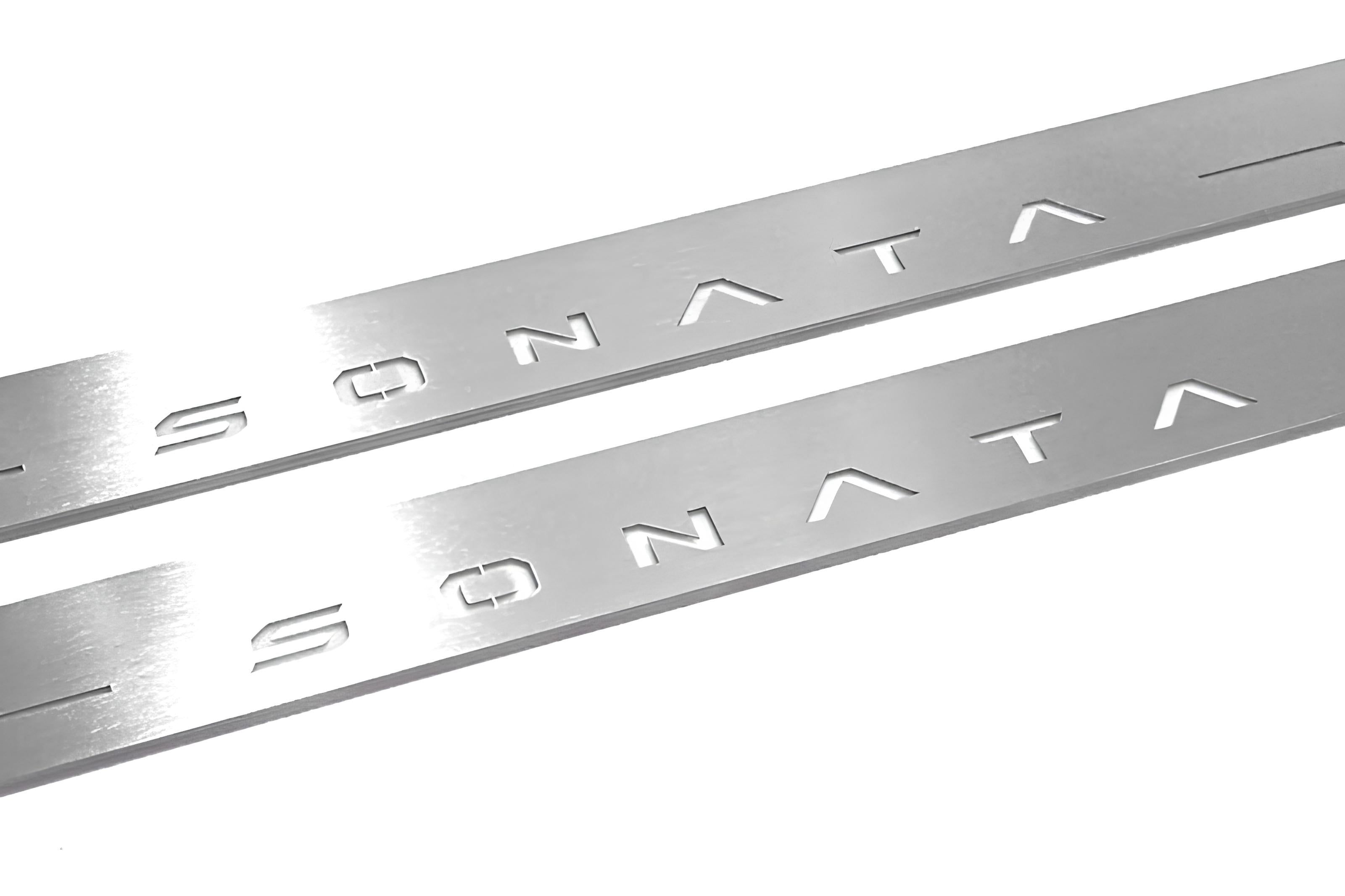 Illuminated LED Door Sill Tread Plates Hyundai Sonata VIII FL 2024+ With Sonata Logo Hyundai Led Door Sills opdesign