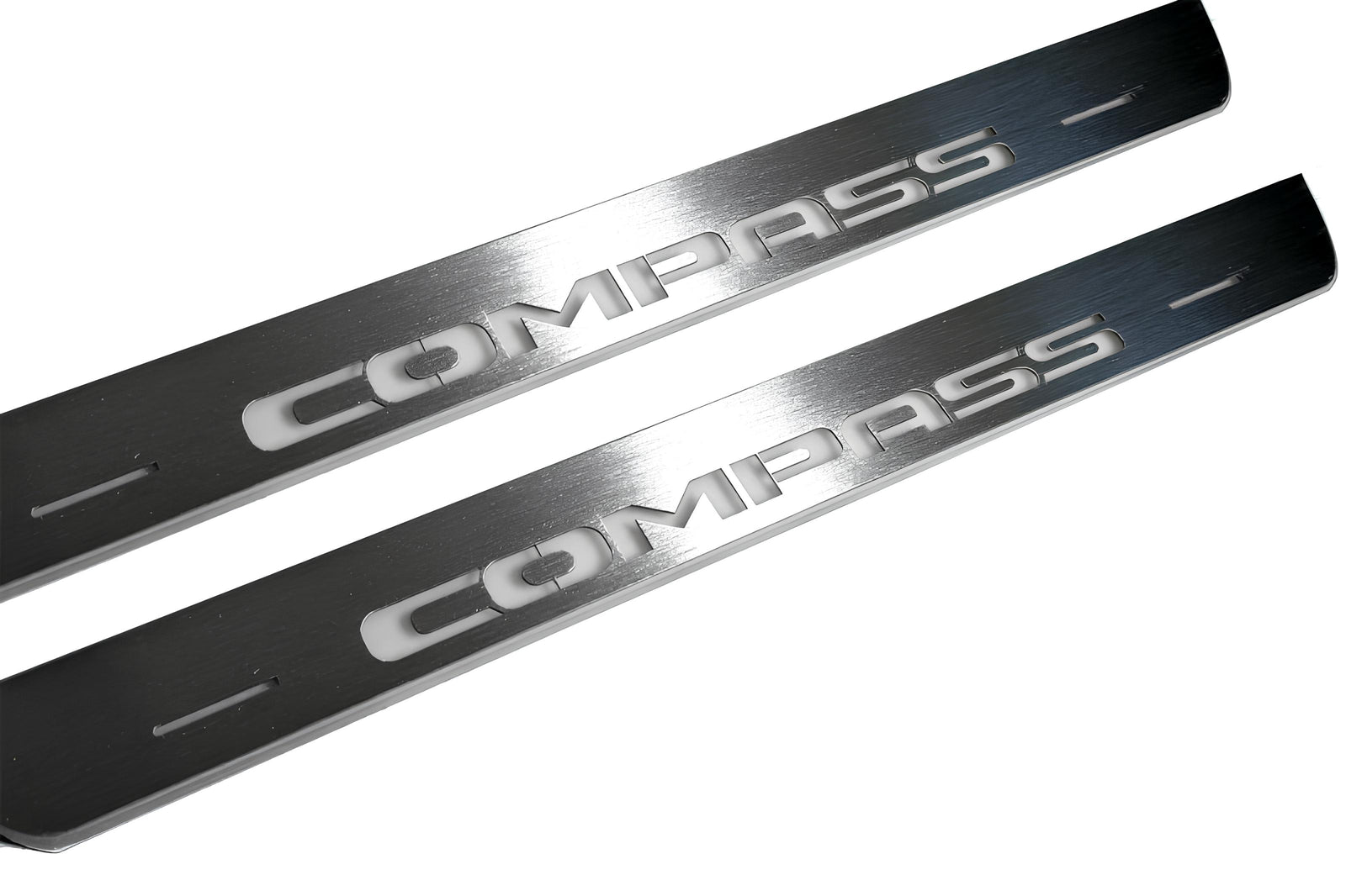 Jeep Compass II 2016+ LED door sill plates with Compass logo