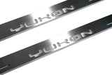 GMC Yukon V 2020+ entry guards in stainless steel with Yukon logo