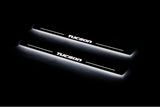 LED door sill plates Hyundai Tucson I 2004+ stainless steel with Tucson logo