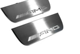 LED door sill plates Mercedes ML W164 2005+ in stainless steel with AMG logo