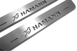 BMW X5 E70 2006+ entry guards in stainless steel with HAMANN logo