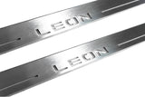 Seat Leon III 2013+ door sill plates in stainless steel with Leon logo