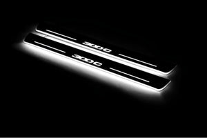 Illuminated LED Door Sill Tread Plates Chrysler 300C II 2011-2023 With 300C Logo Chrysler Led Door Sills opdesign