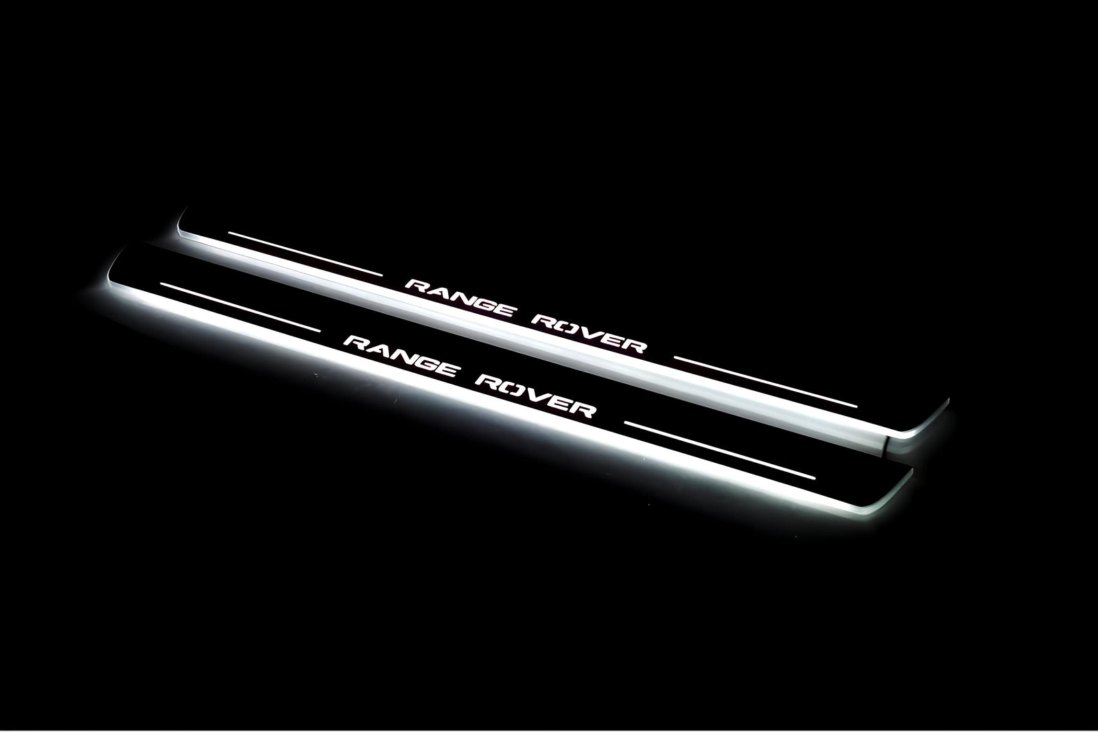 stainless steel LED door sill plates with Range Rover IV 2012+ with Range Rover logo