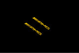 stainless steel illuminated door sill protectors for Mercedes A W176 2012+ with AMG logo