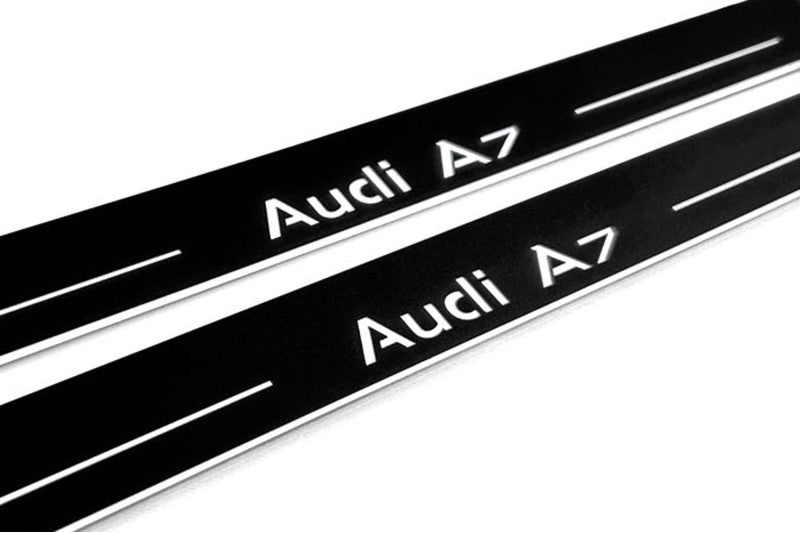 stainless steel LED door sill plates for Audi A7 C7 2010+ with Audi A7 logo