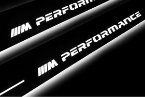 Illuminated LED Door Sill Tread Plates BMW 5 F10 2009-2017 With M Perfomance Logo BMW Led Door Sills decoinfabric