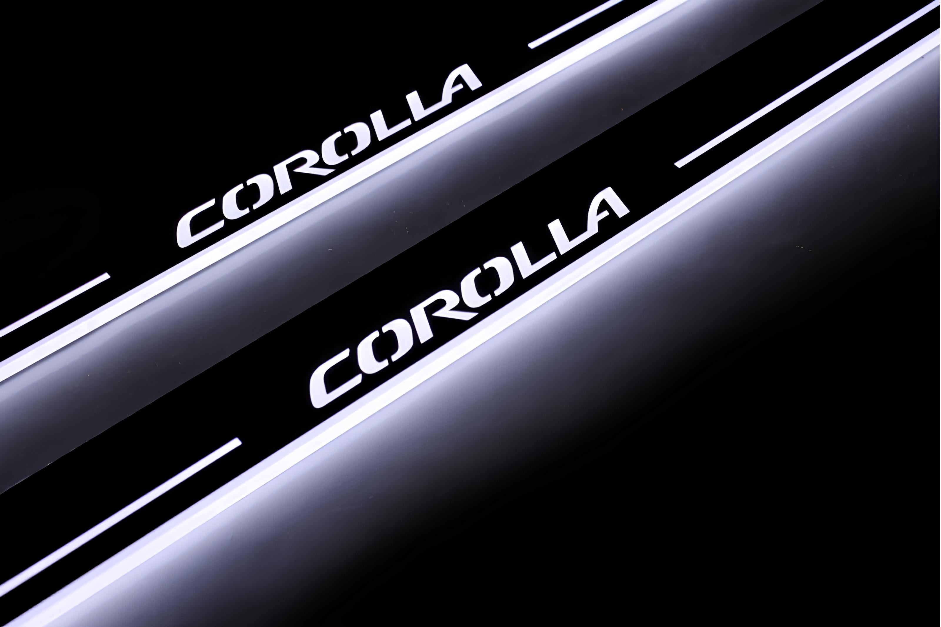 Toyota Corolla XI 2013-2019 LED Door Sills Illuminated Scuff Corolla Logo Stainless Steel Entry Guards Door Sills opdesign