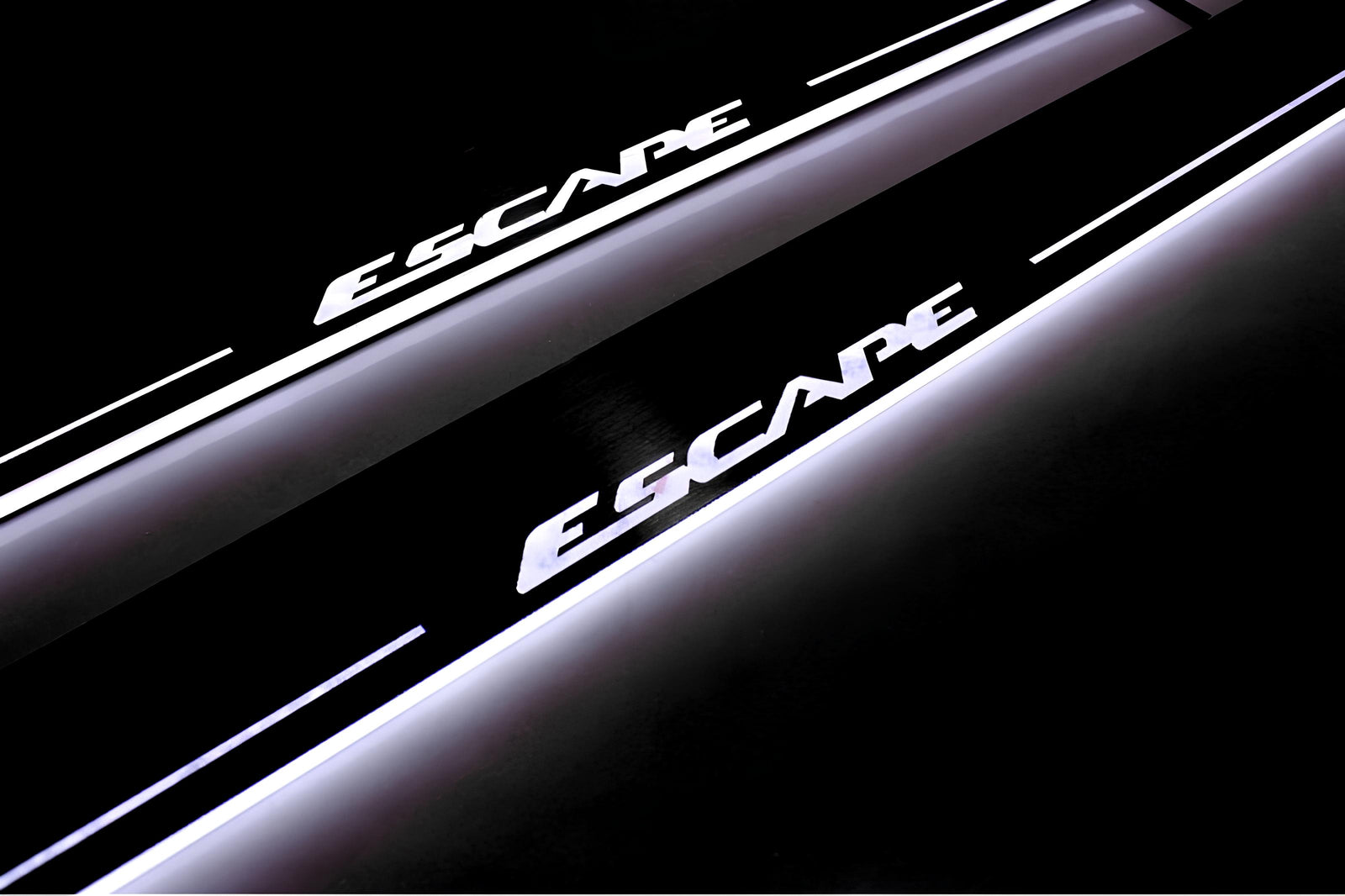 Ford Escape III 2013+ stainless steel illuminated entry guards with Escape logo