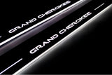 stainless steel LED door sill plates with Jeep Grand Cherokee IV WK2 2010+ with Grand Cherokee logo