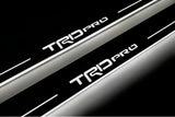stainless steel LED door sill plates with Toyota Tundra IV XK80 2022+ with TRD pro logo