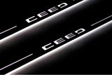 KIA Ceed III 2018+ LED door sill plates stainless steel with Ceed logo
