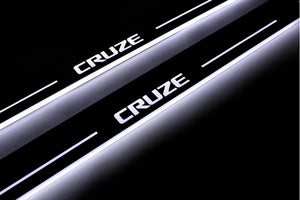 Illuminated LED Door Sill Tread Plates Chevrolet Cruze I 2008-2016 With Cruze Logo Chevrolet Led Door Sills opdesign