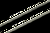 Dodge Challenger 2008+ stainless steel illuminated entry guards with Challenger logo