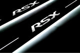 Acura RSX 2002+ entry guards in stainless steel with RSX logo