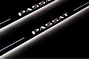 Illuminated LED Door Sill Tread Plates Volkswagen Passat B7 USA 2011-2019 With Passat Logo (type 1) Volkswagen Led Door Sills opdesign
