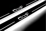 stainless steel LED door sill plates for Fiat 500C 2009+ with 500C logo