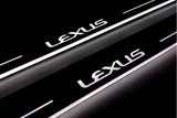 Lexus GX I 2002+ LED door sill plates in stainless steel with Lexus logo