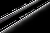stainless steel LED door sill plates with Renault Megane III 2009+ with Megane logo
